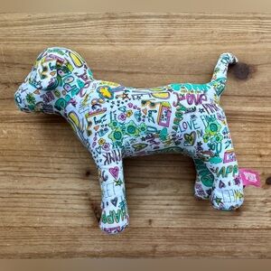 VICTORIA SECRET PINK Graffiti Doodle Dog Plush stuffed animal